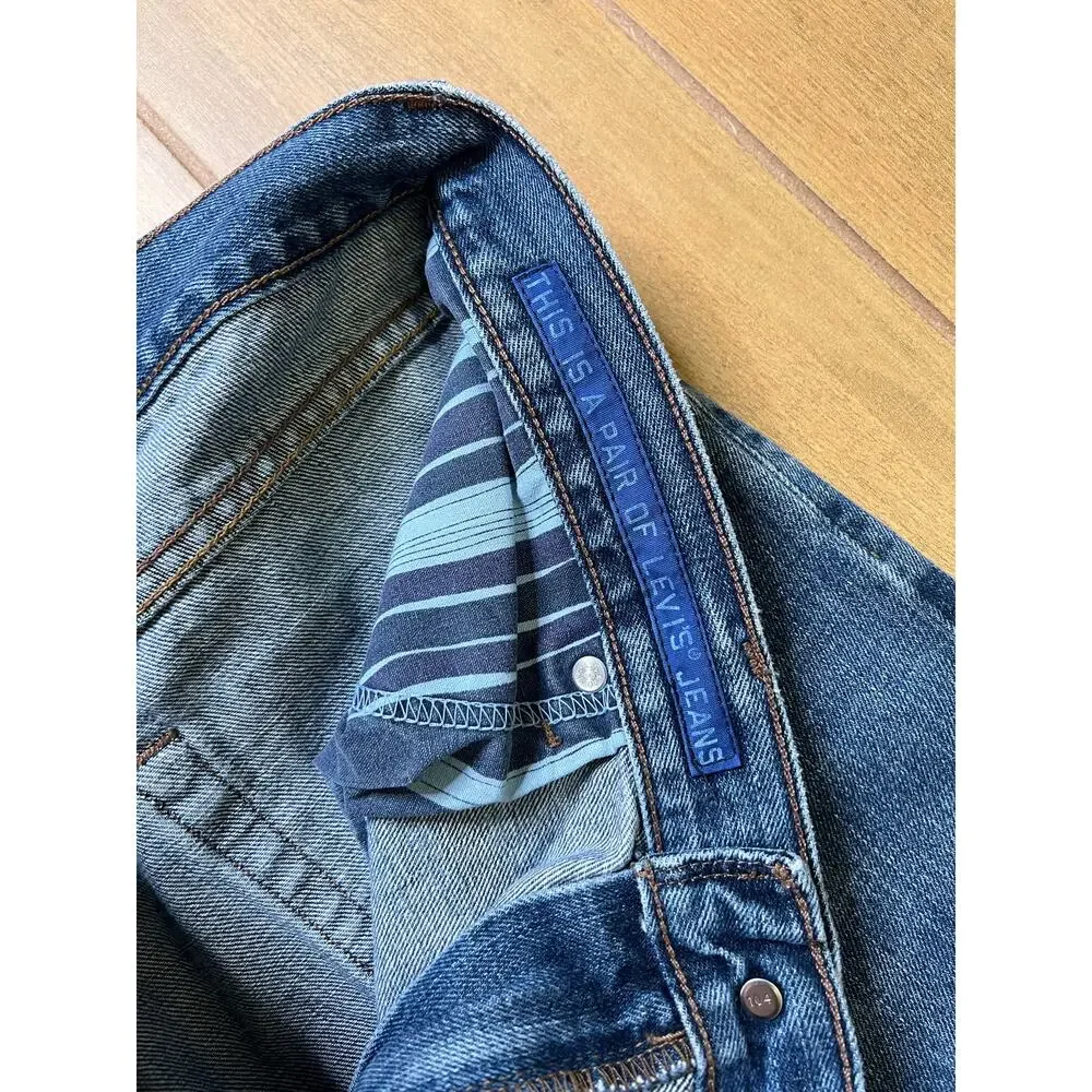Vintage Levis 514 Slim‎ Straight 33x32 Blue Jeans Denim Fade Y2K boho Western